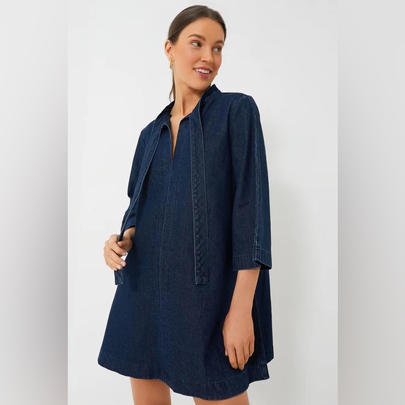 Tuckernuck Pomander Place Dark Denim Marsella Dress Size L NWT - Picture 3 of 11